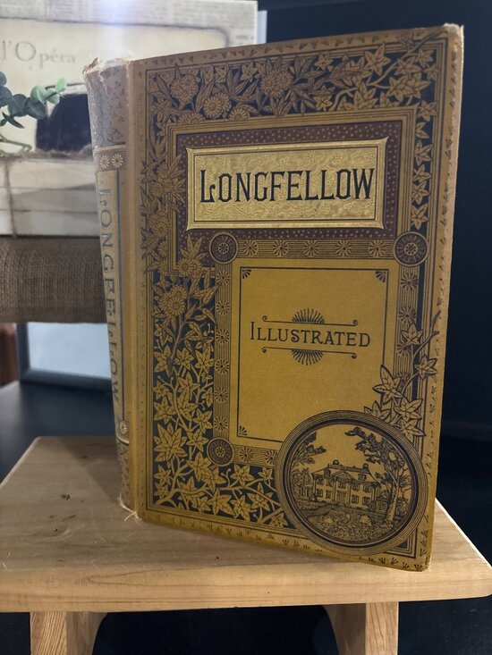 Henry Wadsworth Longfellow Other - Antique 1885 Longfellow Illustrated Poetical Works Hardcover Book with Souvenir